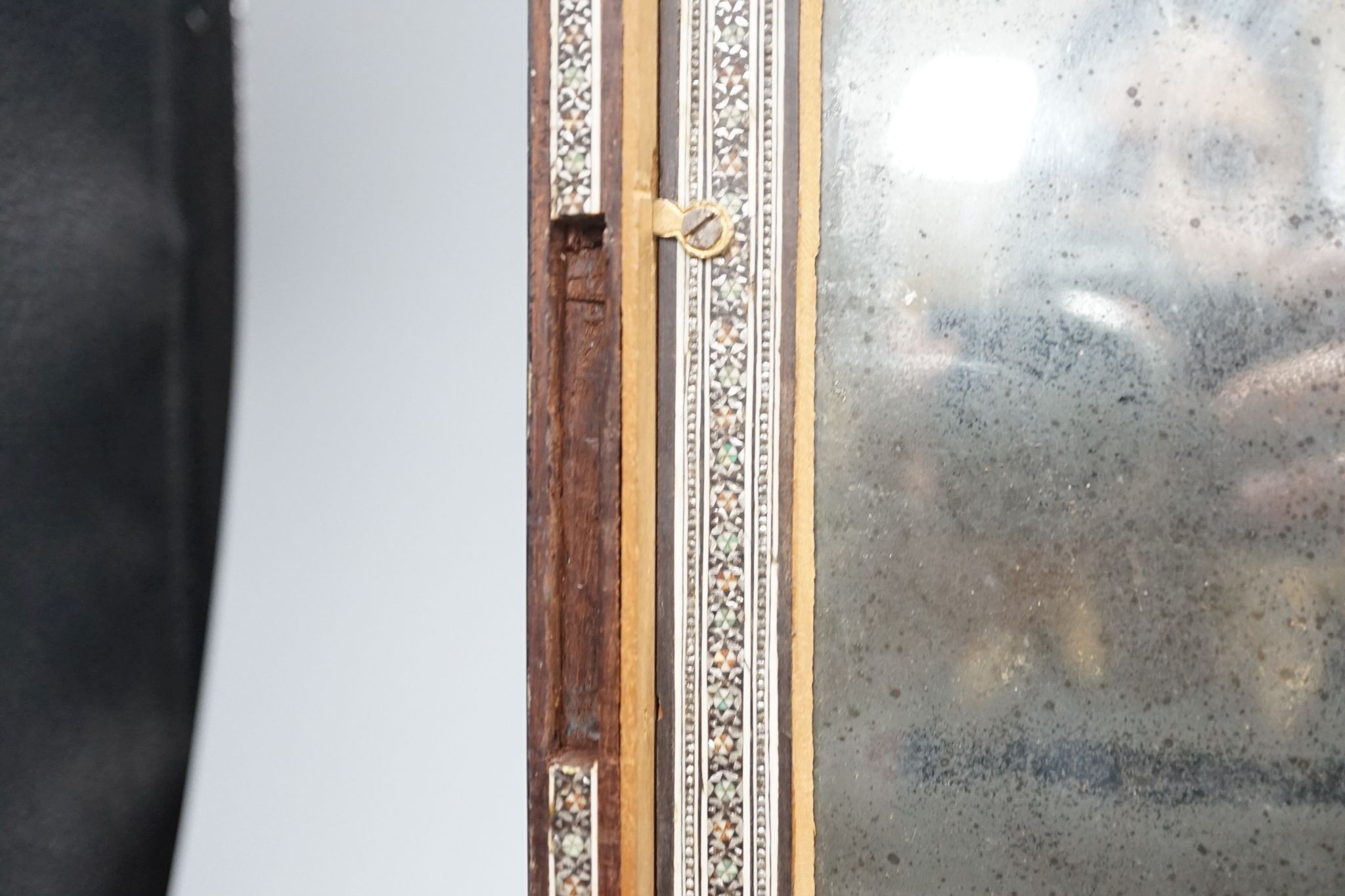 A 19th century Southern Indian sadeli-work sandalwood sewing box, 44cms wide x 30 deep.